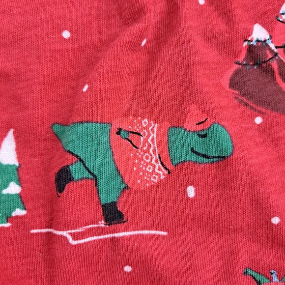 Dog Pajamas Pj's Winter Dinosaur Snow Pattern Red Green XL - Picture 3 of 7